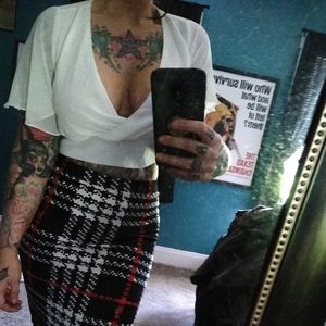 Shein pencil skirt and top outfit